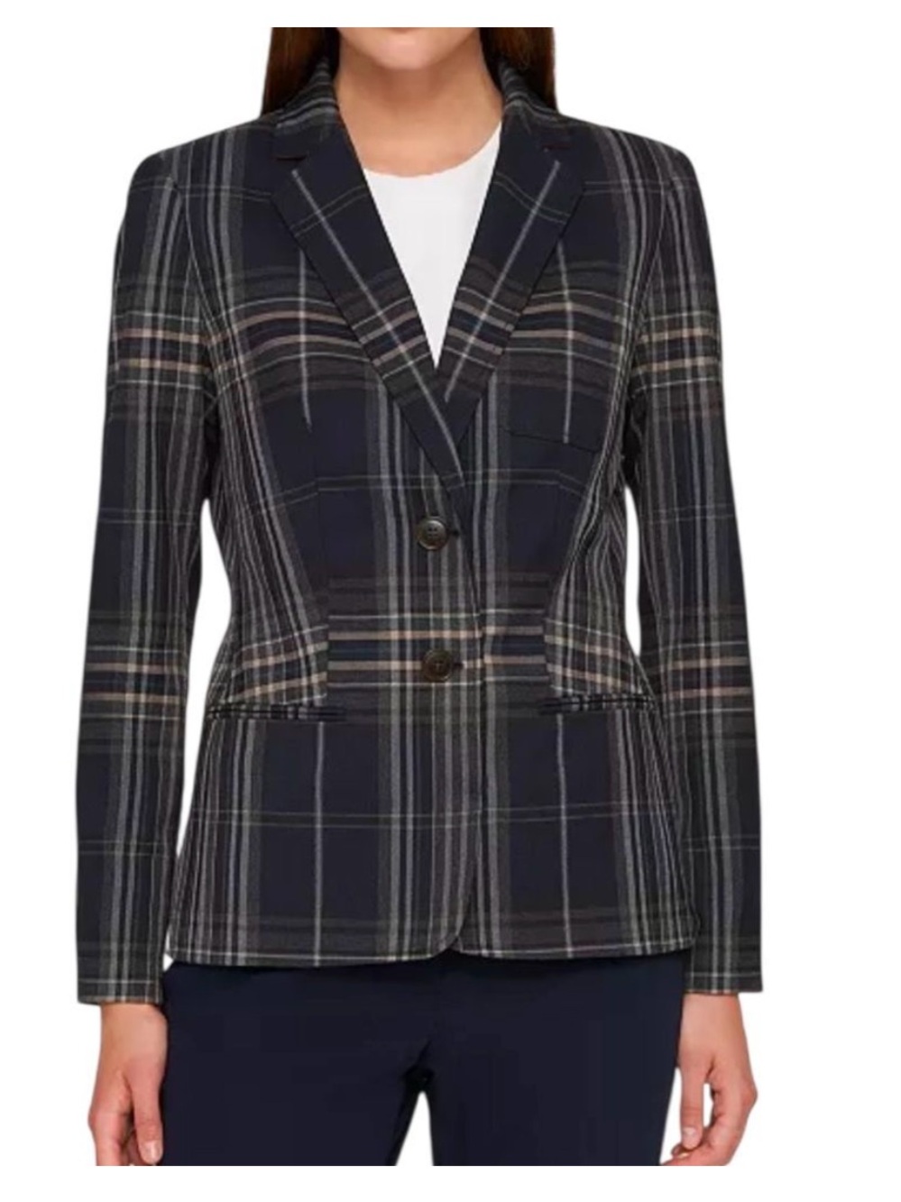 Tommy Hilfiger Navy Plaid Blazer - Picture 3 of 15